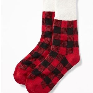 NWT Old Navy Pattern Cozy-Lined Crew Socks, Buffalo Plaid